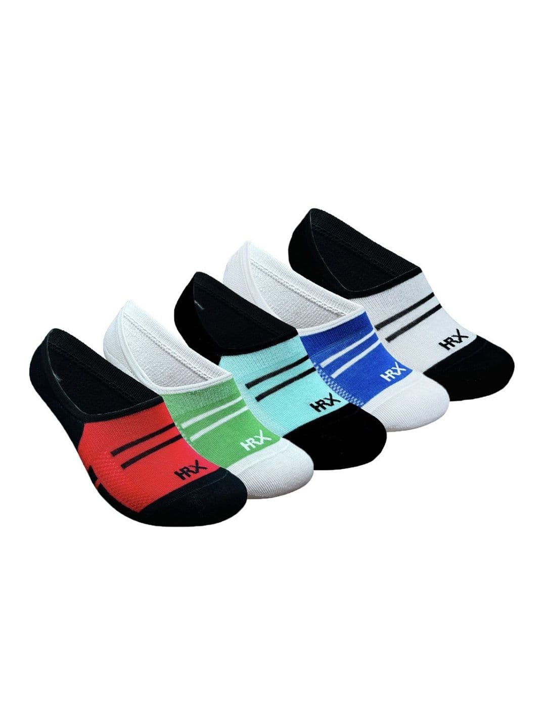 HRX by Hrithik Roshan Unisex Pack of 5 Assorted Shoe liners Socks - view 1
