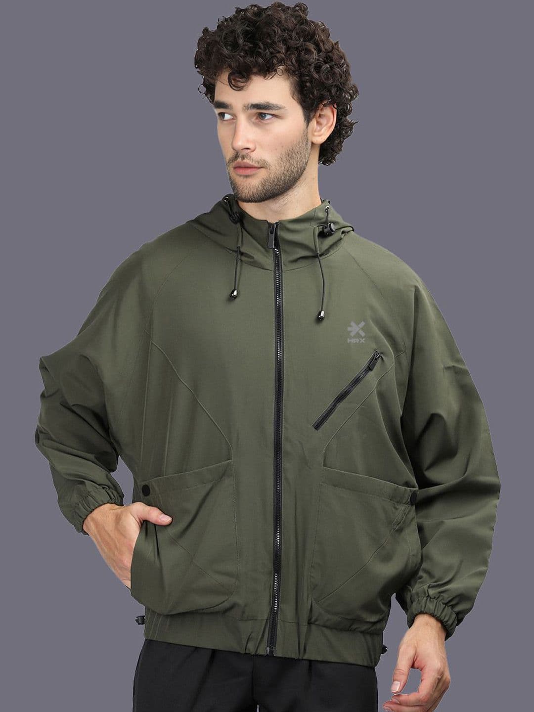 HRX by Hrithik Roshan Men Hooded Solid Casual Windcheater Sporty Jacket - view 1