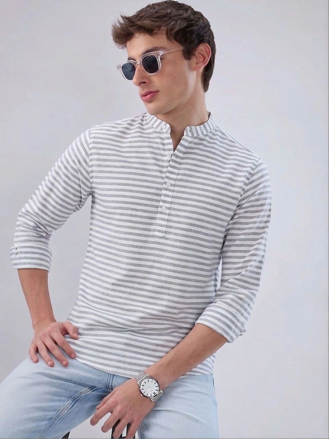 Dincharya Men Striped Kurta - view 1