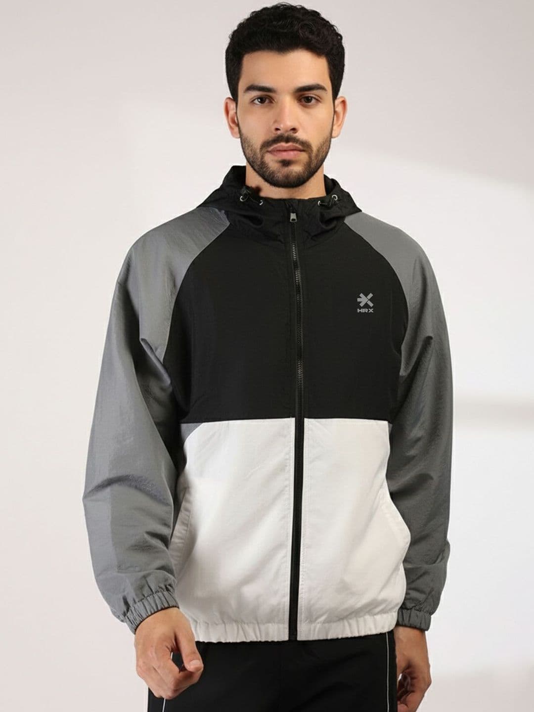 HRX by Hrithik Roshan Men Brand Logo Colourblocked Lightweight Training or Gym Sporty Jacket - view 1