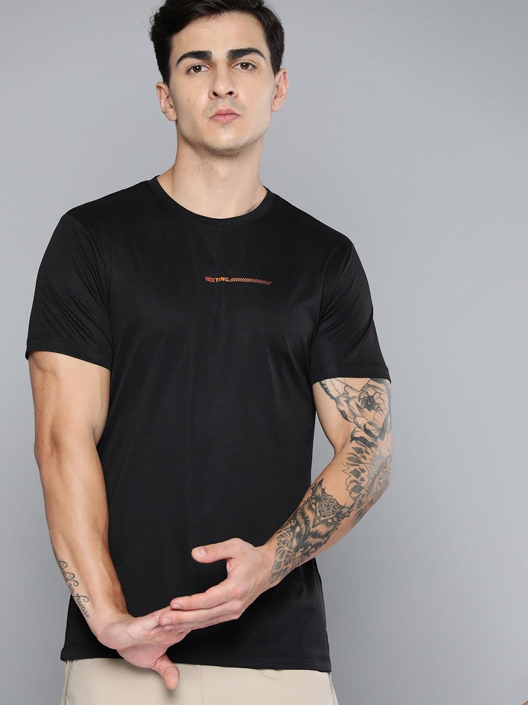 HRX by Hrithik Roshan Solid Rapid-Dry Training T-shirt - view 1