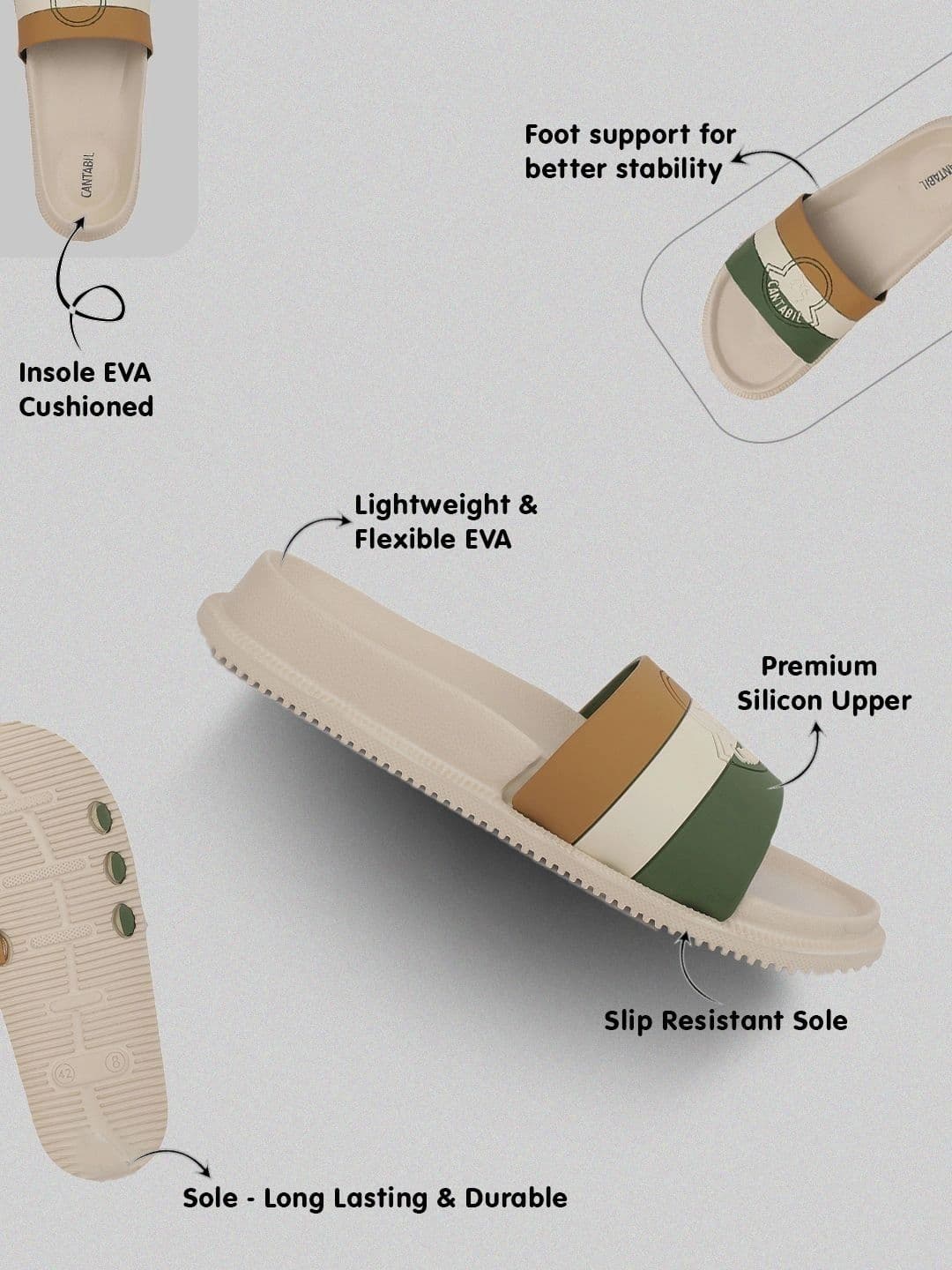 Cantabil Men Colourblocked Sliders - view 1