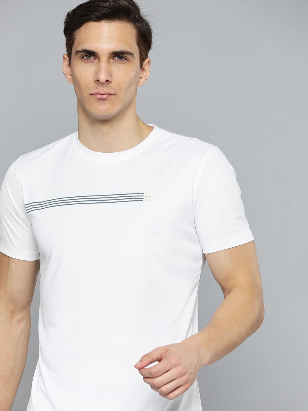 HRX By Hrithik Roshan Running Men Optic White Antimicrobial Brand carrier Tshirts - view 1
