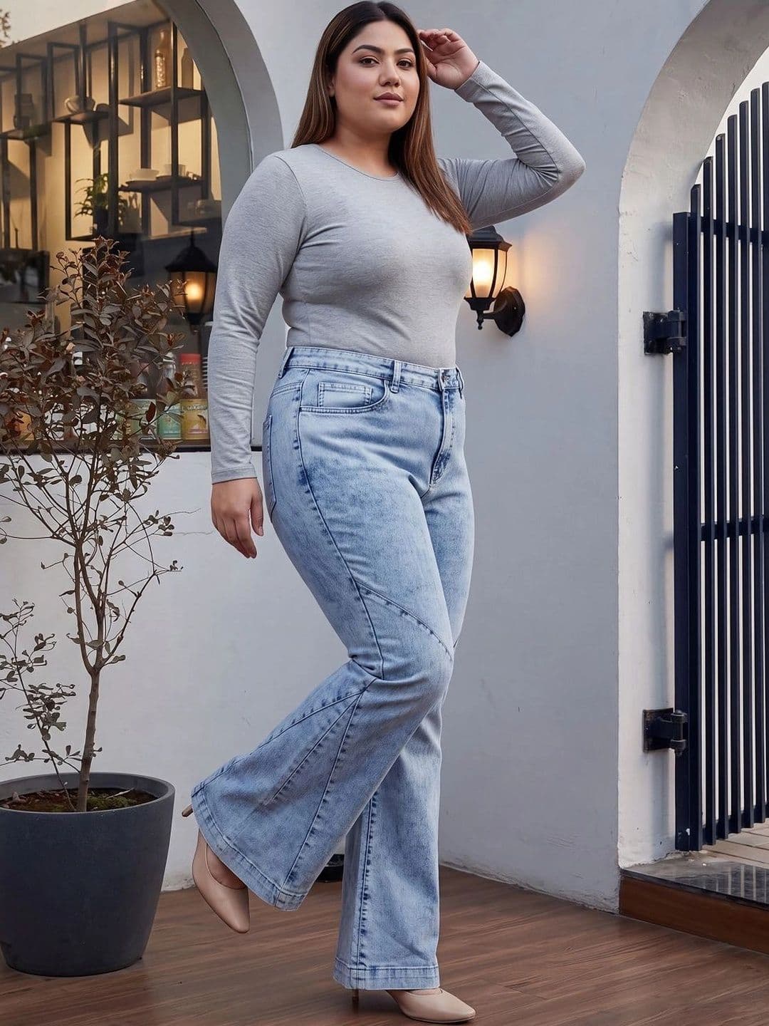 Turning Blue Women Flared High-Rise Jeans - view 1