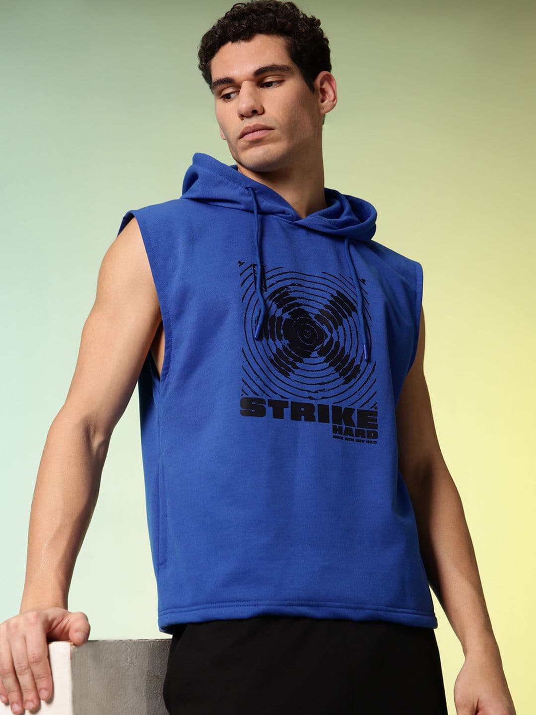 HRX by Hrithik Roshan Brand Logo Printed Hooded Relaxed Fit Sweatshirt - view 1