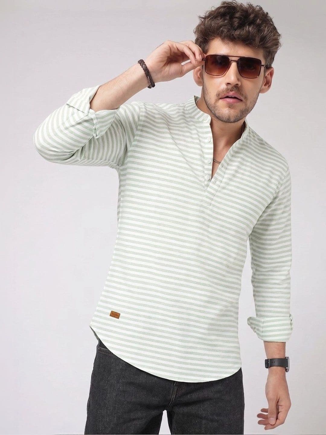 Dincharya Men Striped Kurta - view 1