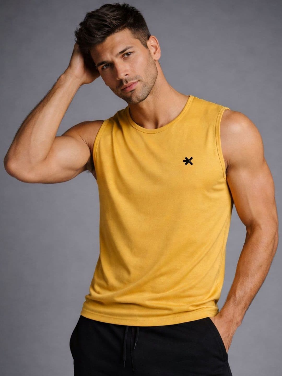 HRX by Hrithik Roshan Men Solid Sleeveless Gym Vest Innerwear Vests - view 1