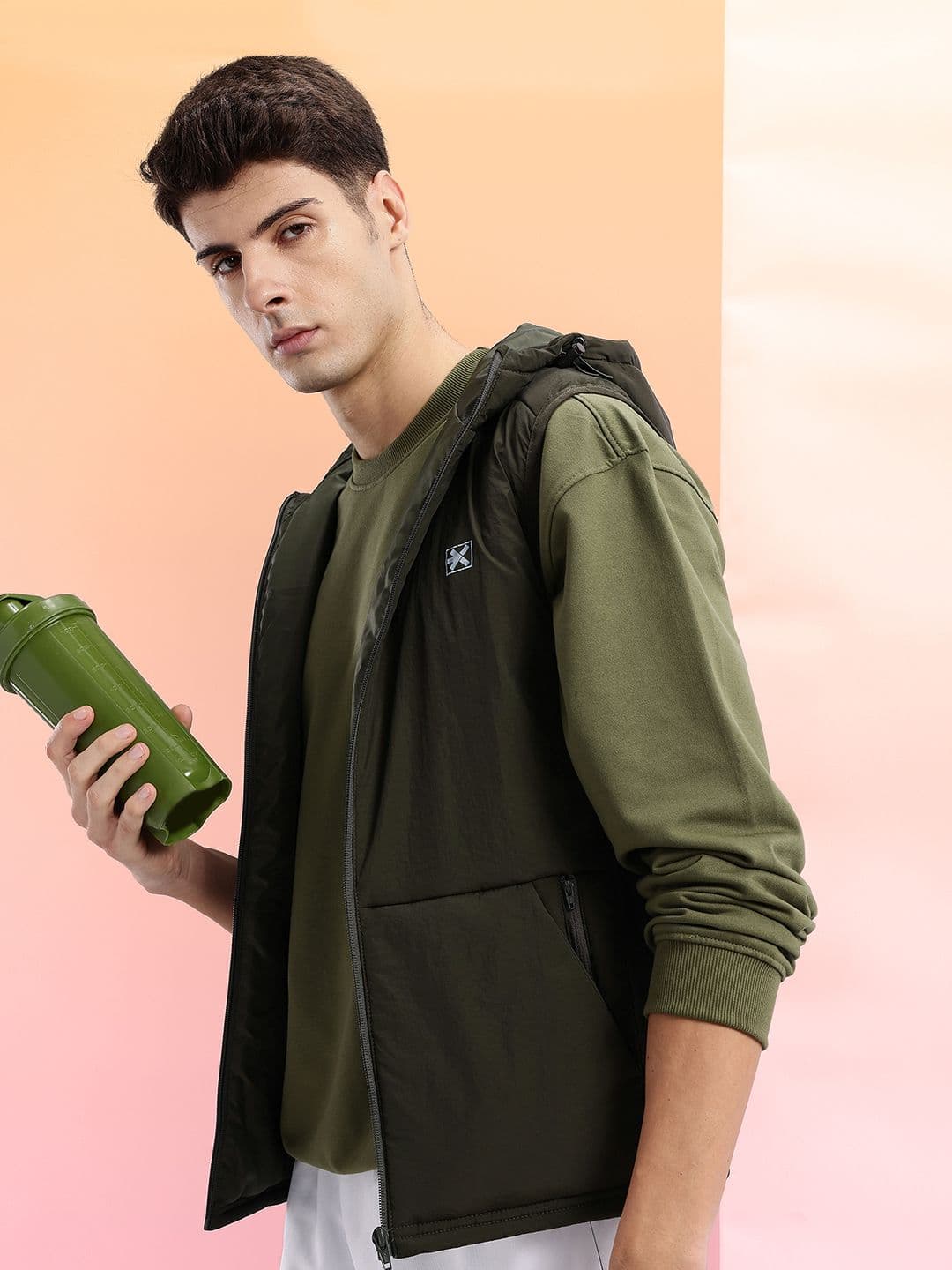 HRX by Hrithik Roshan Hooded Training Gilet Jacket - view 1