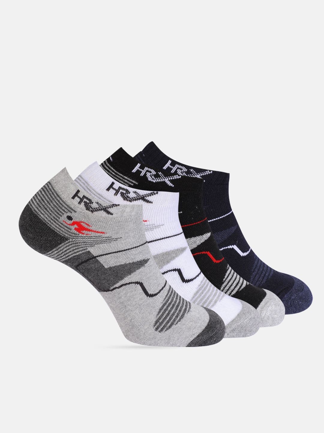HRX by Hrithik Roshan Men Pack of 4 Patterened Ankle Length Socks - view 1