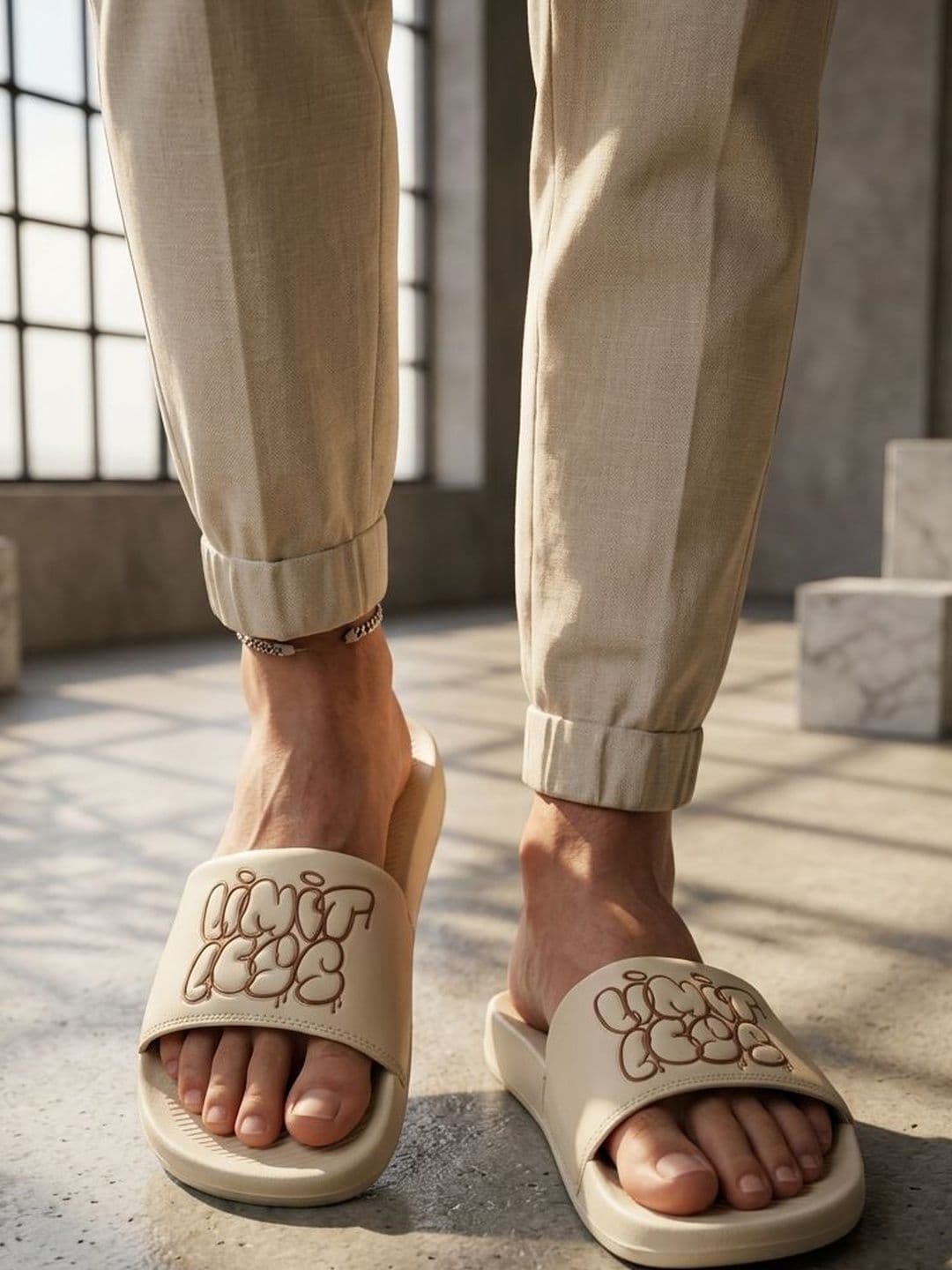 HRX by Hrithik Roshan Men Self Design Sliders - view 1