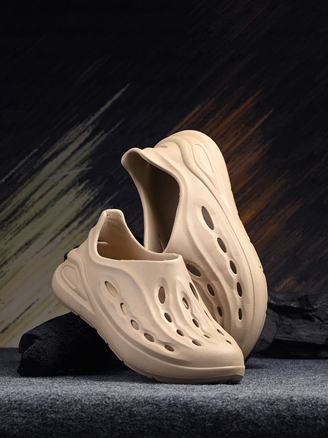 HRX by Hrithik Roshan Men Beige Croslite Clogs - view 1