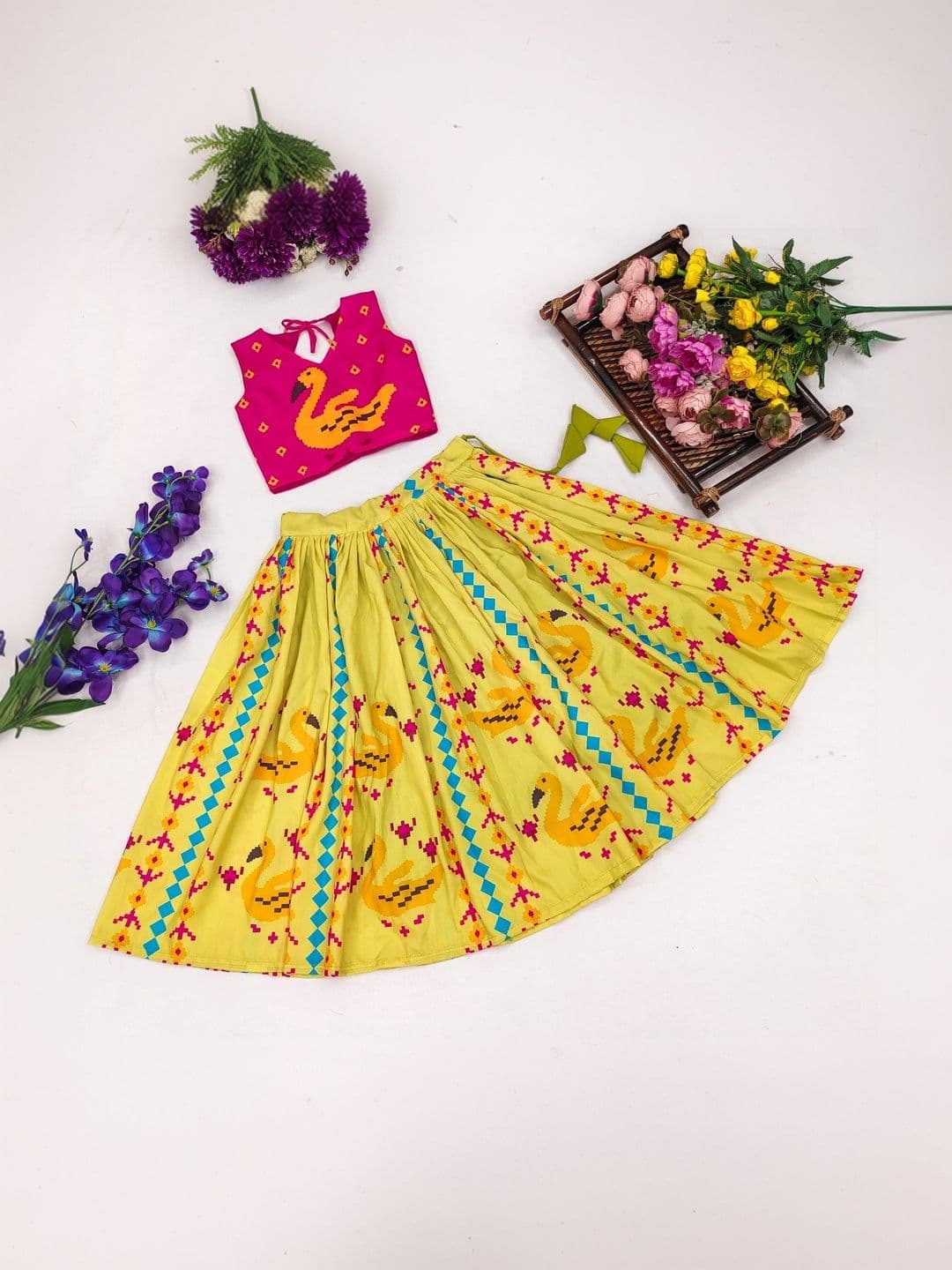 DRISHIV ENTERPRISE Girls Printed Ready to Wear Lehenga & - view 1