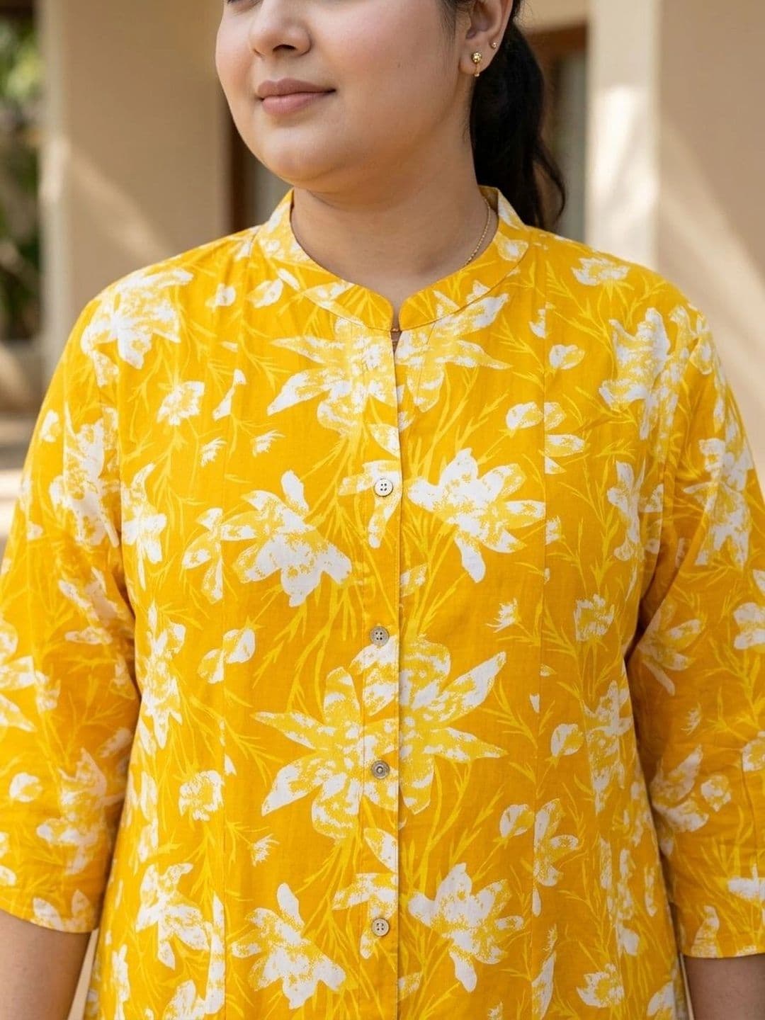 KALINI Sztori Printed Mandarin Collar A-Line Ethnic Dresses - view 1