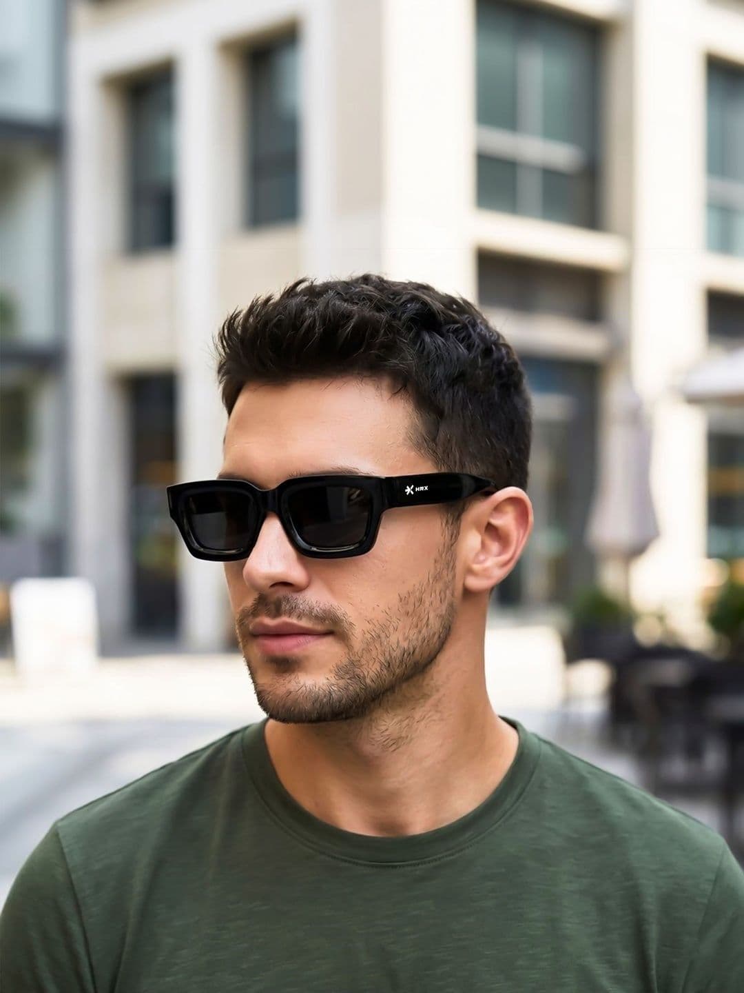 HRX by Hrithik Roshan Unisex Black Lens & Black Rectangle Sunglasses with - view 1