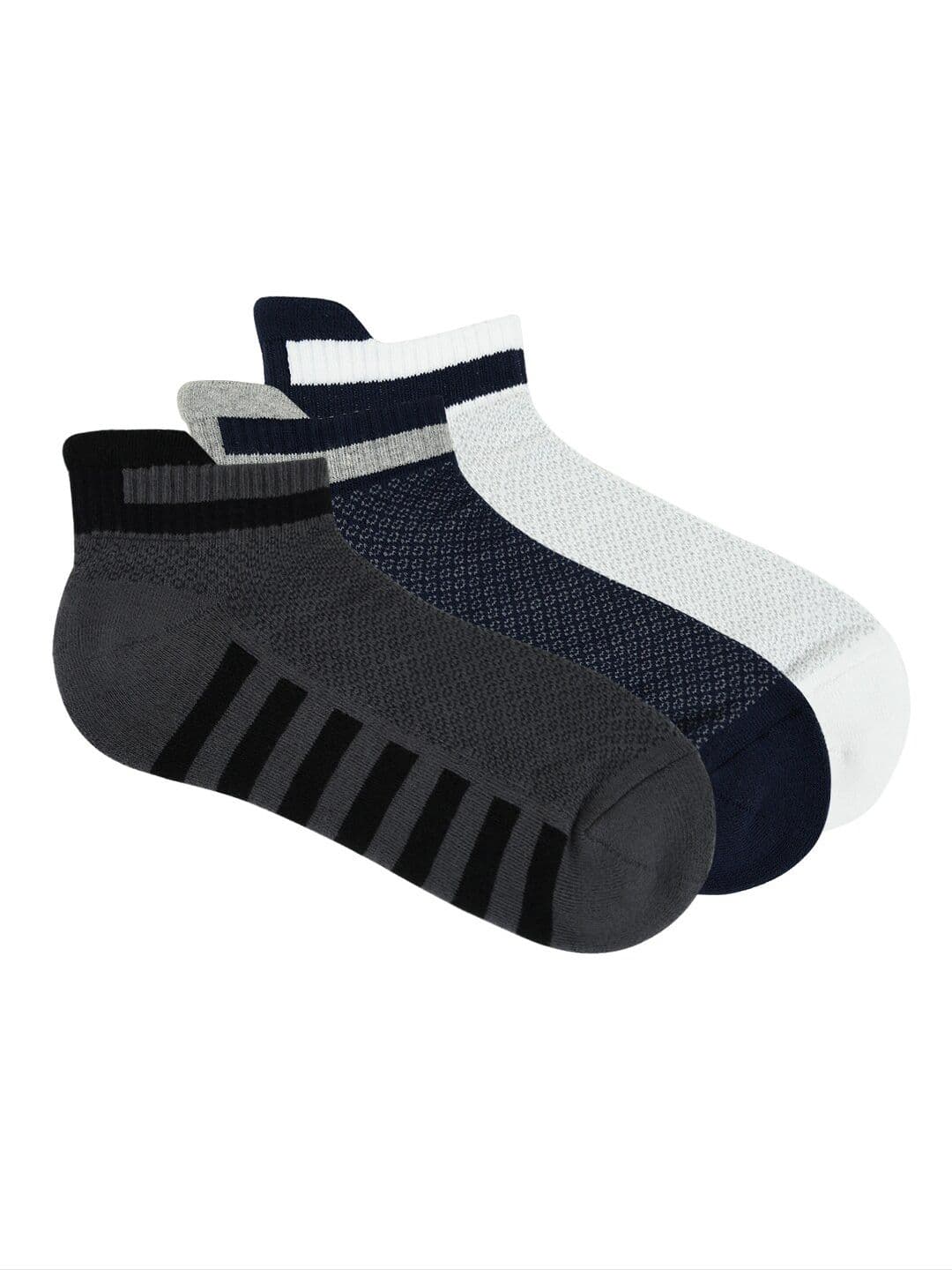 HRX by Hrithik Roshan Men Pack Of 3 Patterned Cotton Ankle Length Socks - view 1