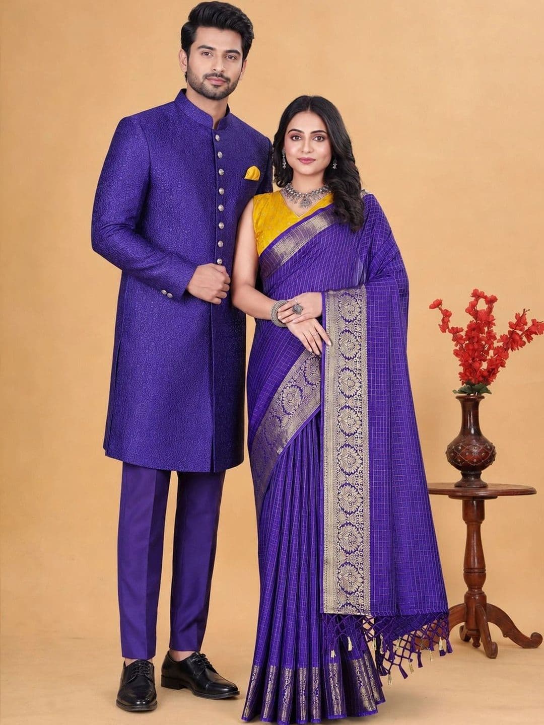 HOUSE OF VARNATANTU Ethnic Motifs Zari Heavy Work Banarasi Saree - view 1