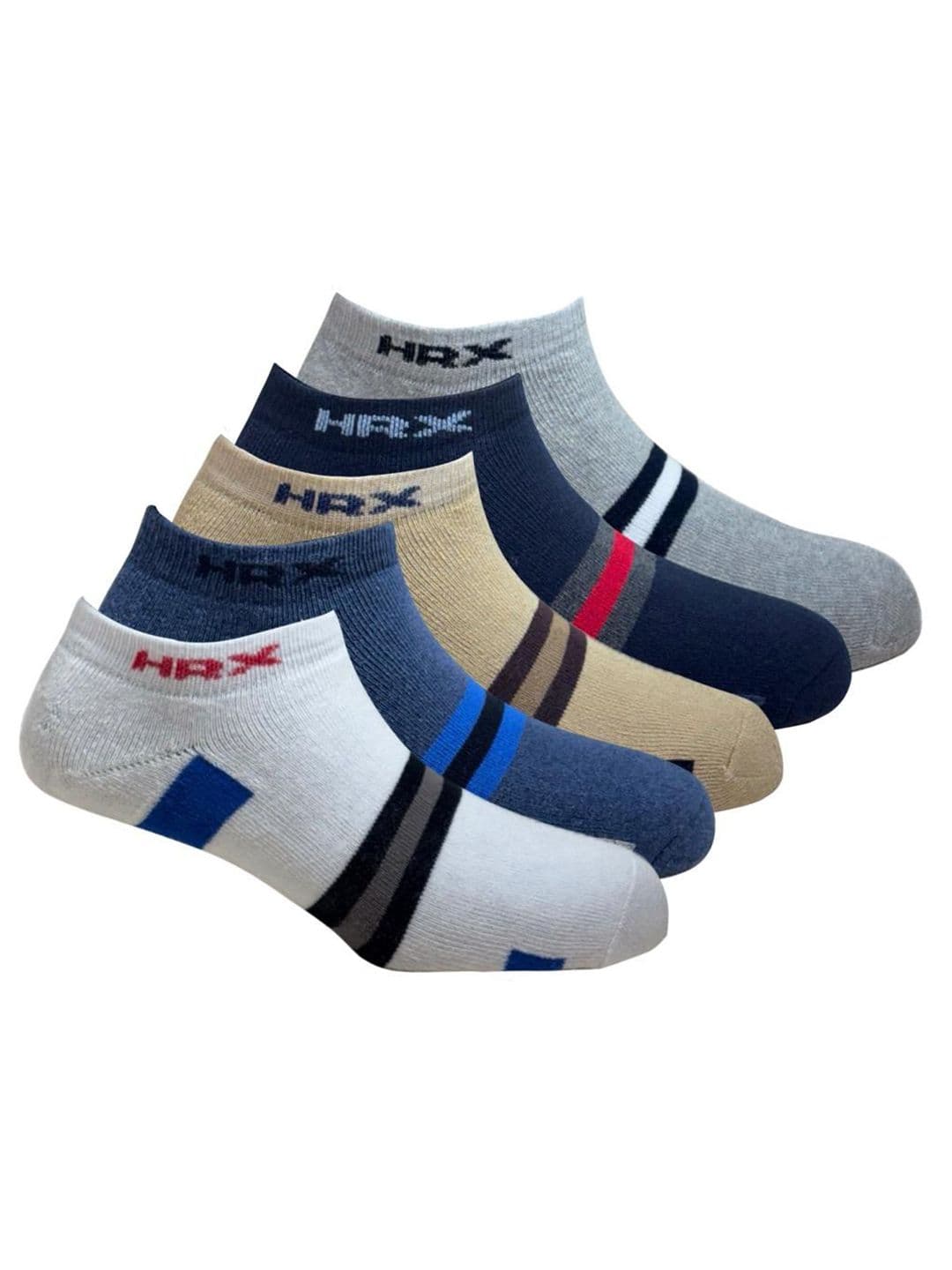 HRX by Hrithik Roshan Pack Of 5 Unisex Patterned Ankle-Length Socks - view 1