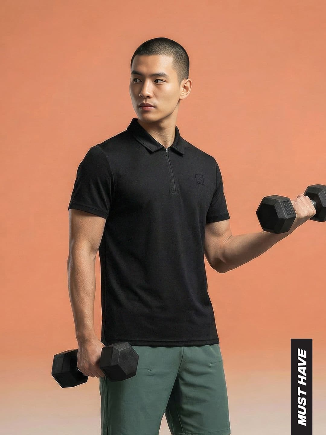 HRX by Hrithik Roshan Rapid-Dry Polo Collar Training T-shirt - view 1