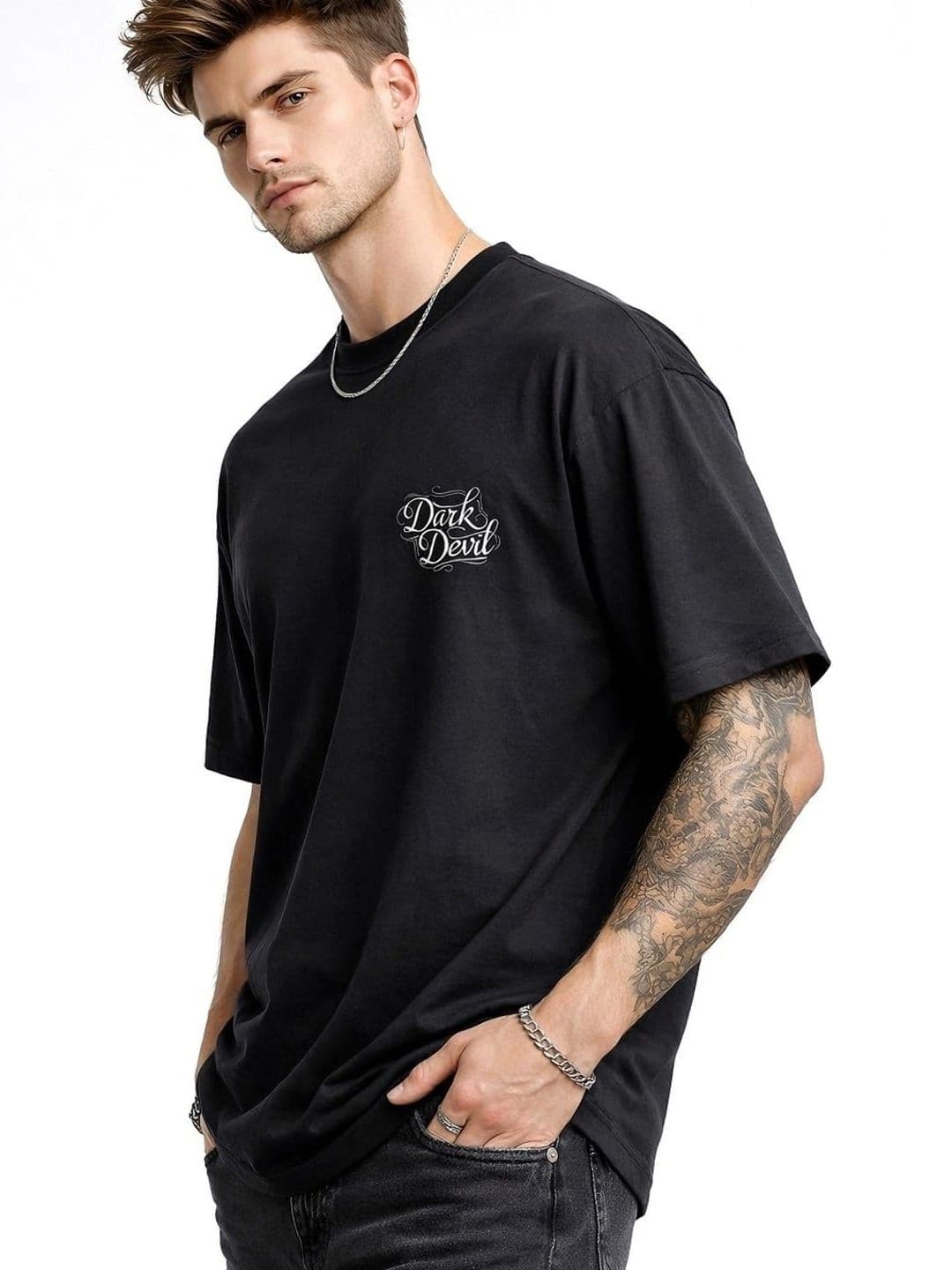 DARK DEVIL Men Typography Printed T-shirt - view 1