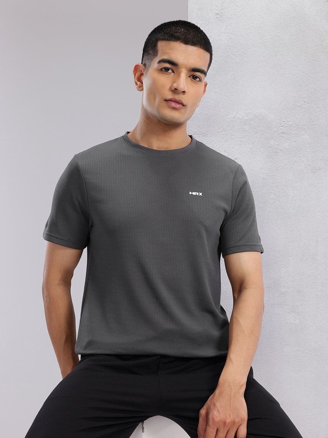 HRX by Hrithik Roshan Solid Regular Fit T-shirt - view 1