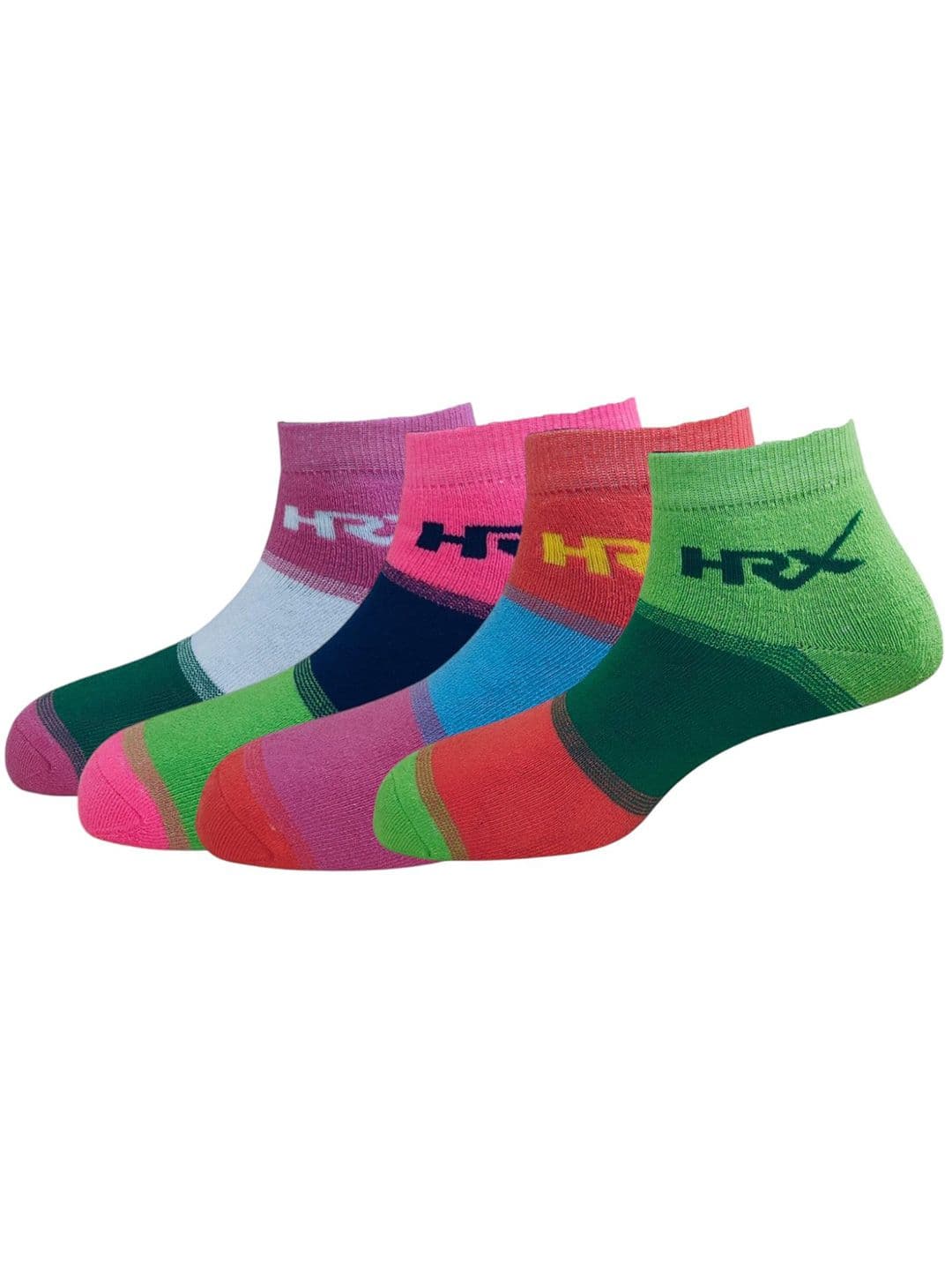 HRX by Hrithik Roshan Unisex Pack Of 4 Patterned Organic Cotton Odour Free Socks - view 1
