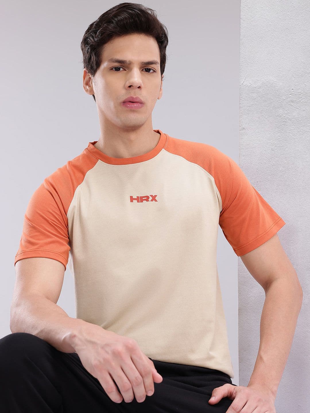 HRX by Hrithik Roshan Contrast Sleeves Lifestyle T-shirt - view 1