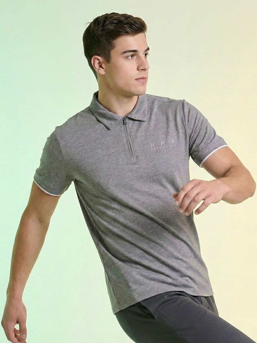 HRX by Hrithik Roshan Men Brand Logo Polo Collar T-shirt - view 1