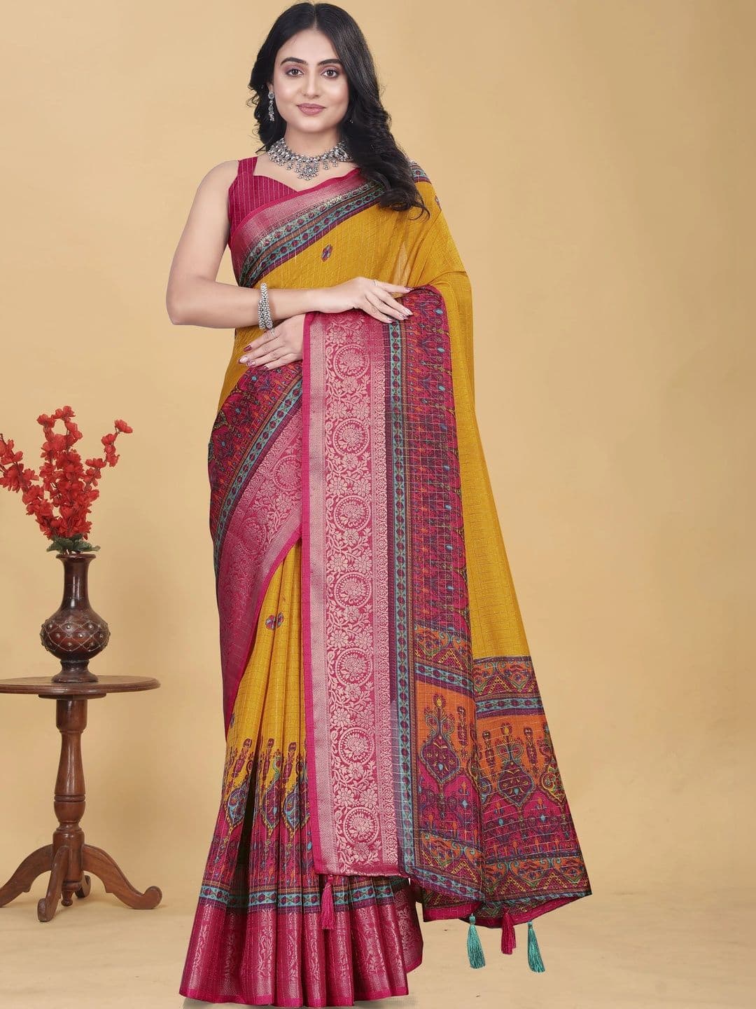 HOUSE OF VARNATANTU Woven Design Zari Silk Blend Saree - view 1