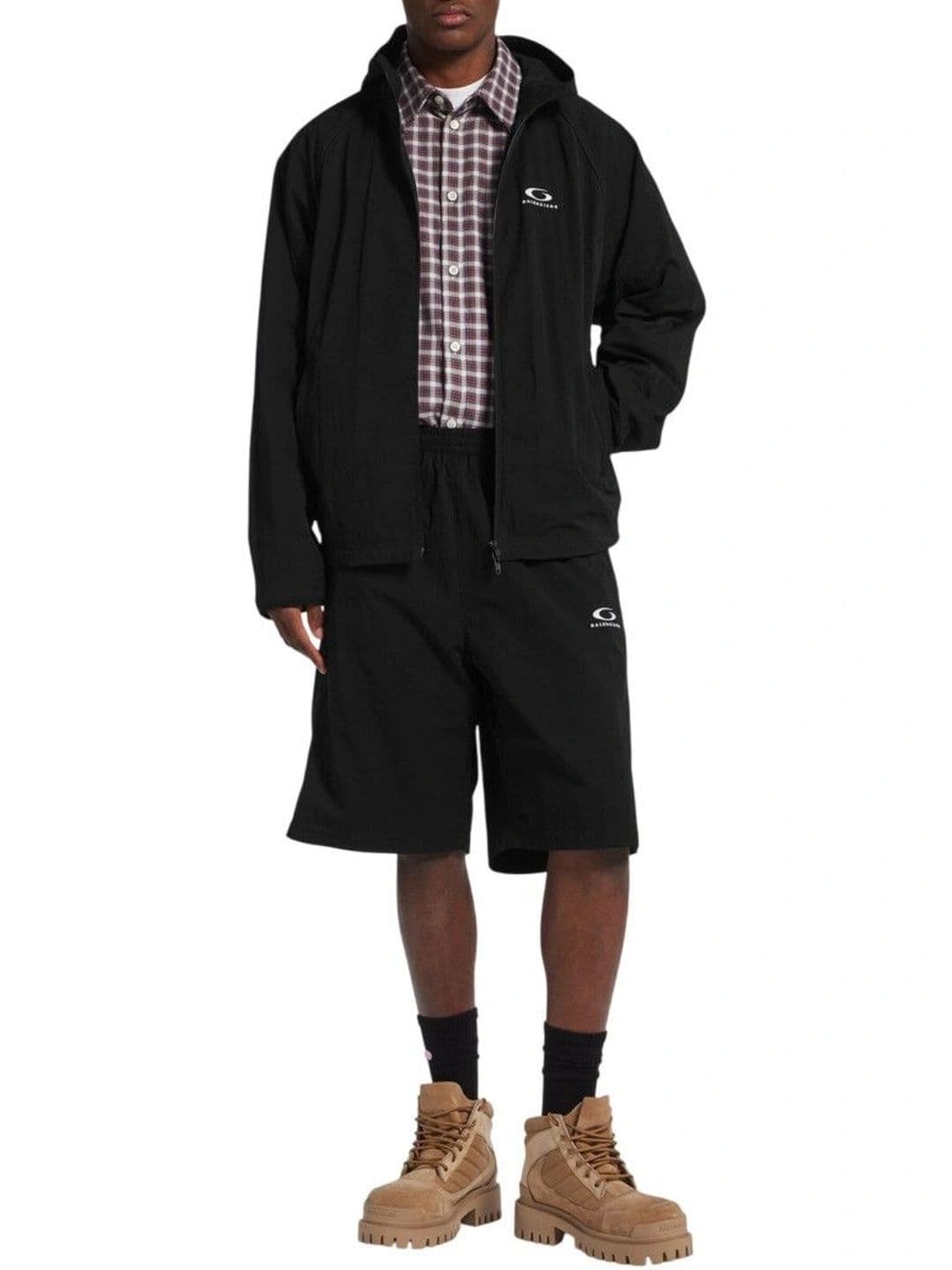 Balenciaga Men Brand Logo Lightweight Woven Jacket - view 1