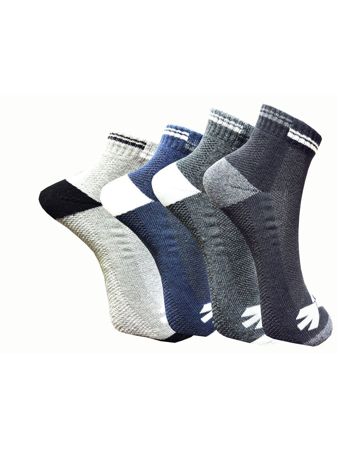 HRX by Hrithik Roshan Unisex Pack Of 4 Colorblocked Ankle-Length Cotton Socks - view 1