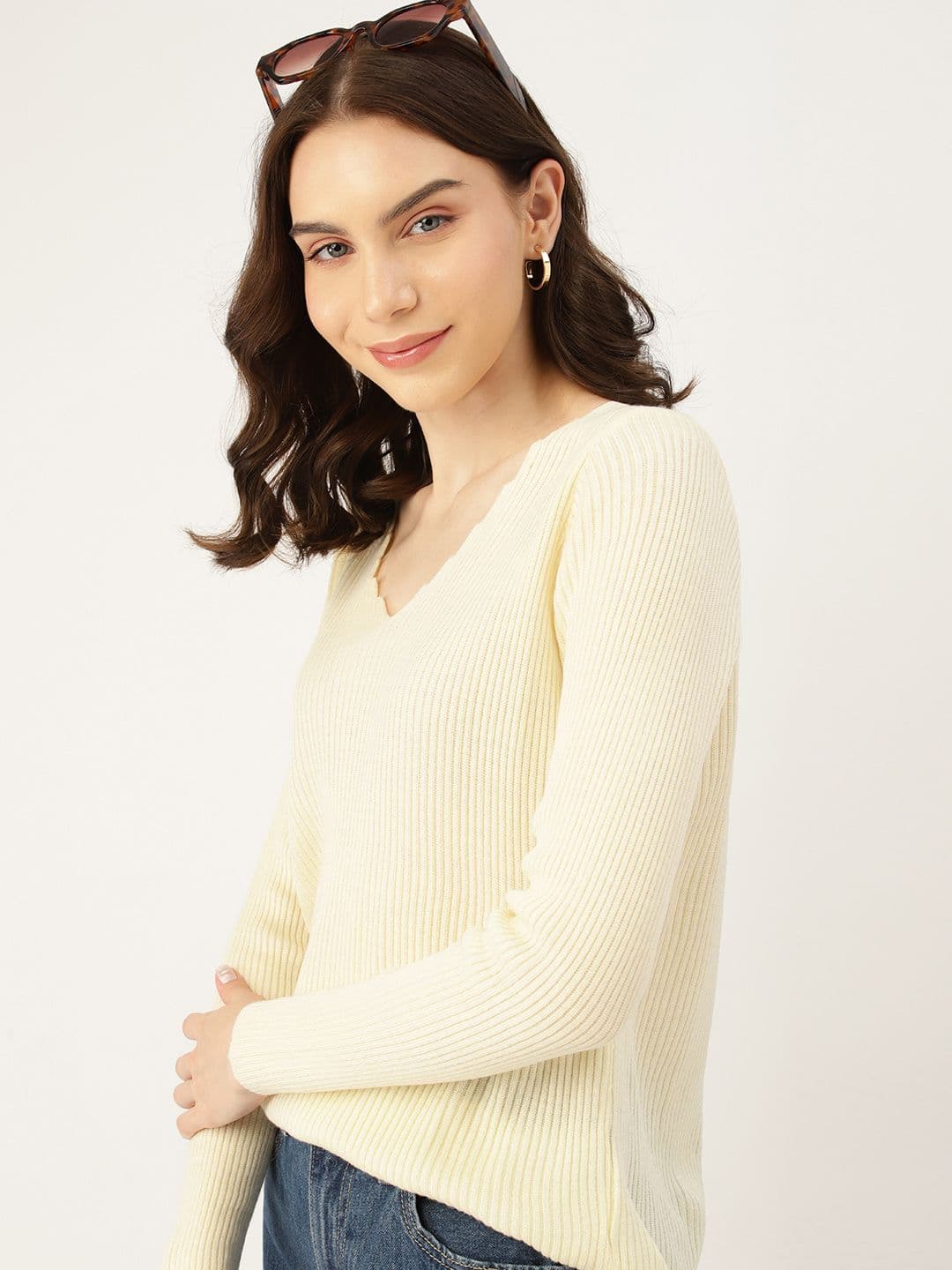 DressBerry Women Ribbed Acrylic Pullover - view 1