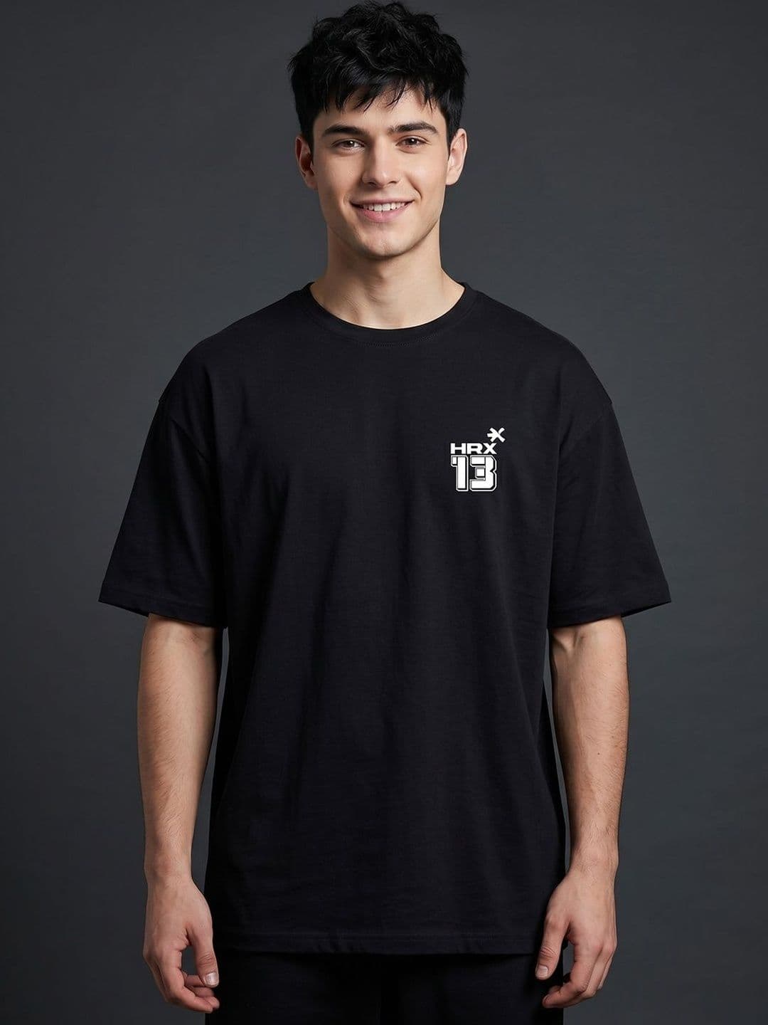 HRX by Hrithik Roshan Brand Logo Printed Pure Cotton T-shirt - view 1