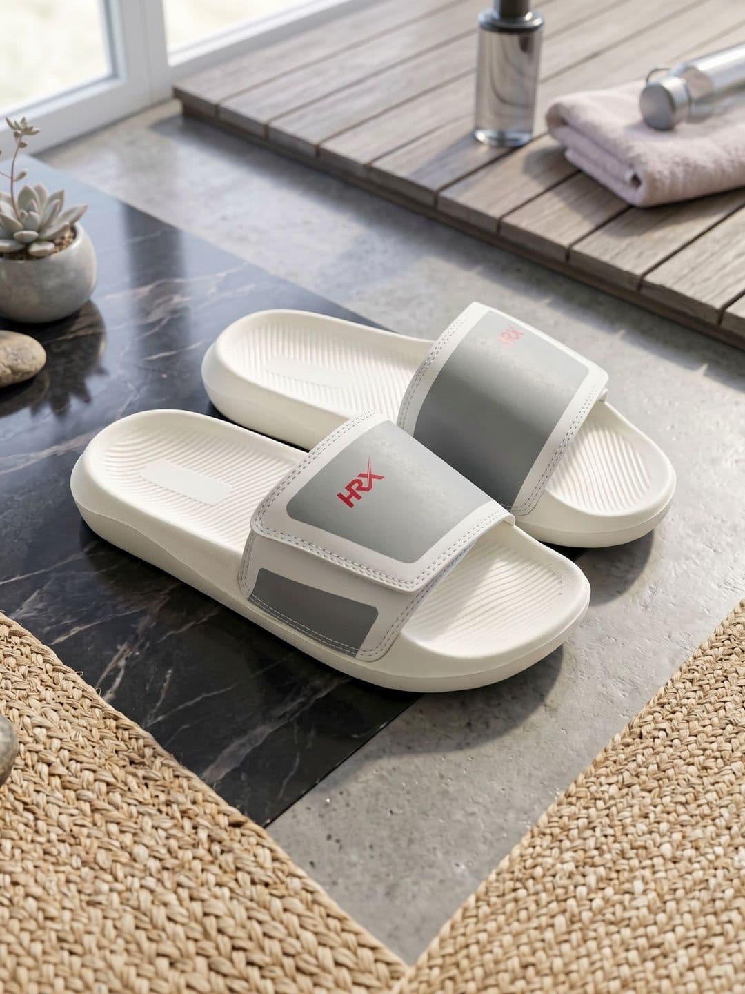 HRX by Hrithik Roshan Men Colourblocked Sliders - view 1