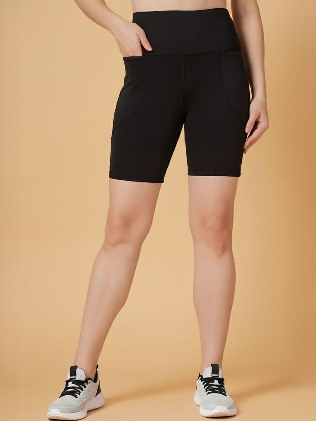 HRX by Hrithik Roshan Women Slim Fit High-Rise Training or Gym Sports Shorts - view 1