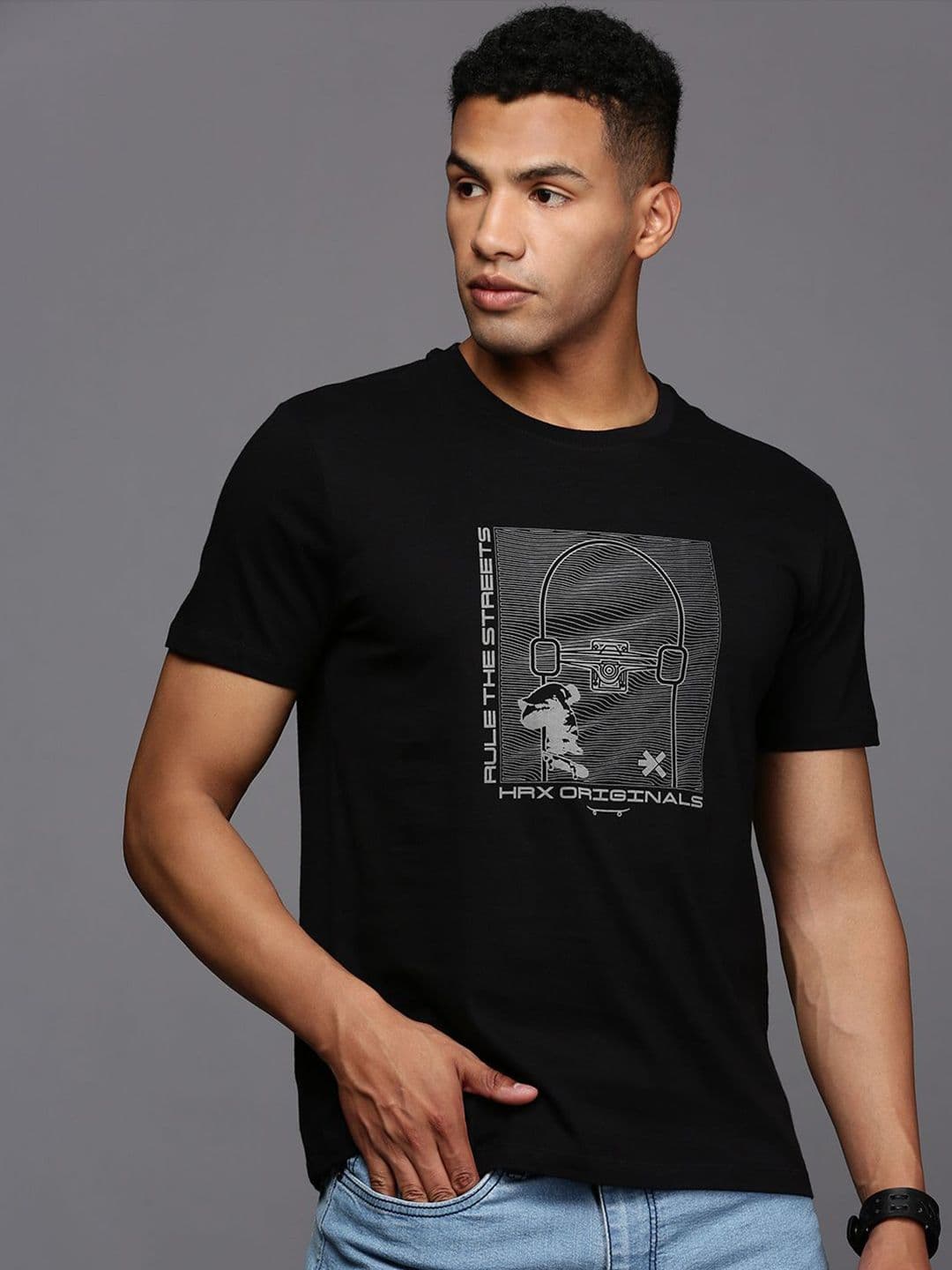 HRX by Hrithik Roshan Men Typography Printed Round Neck T-shirt - view 1