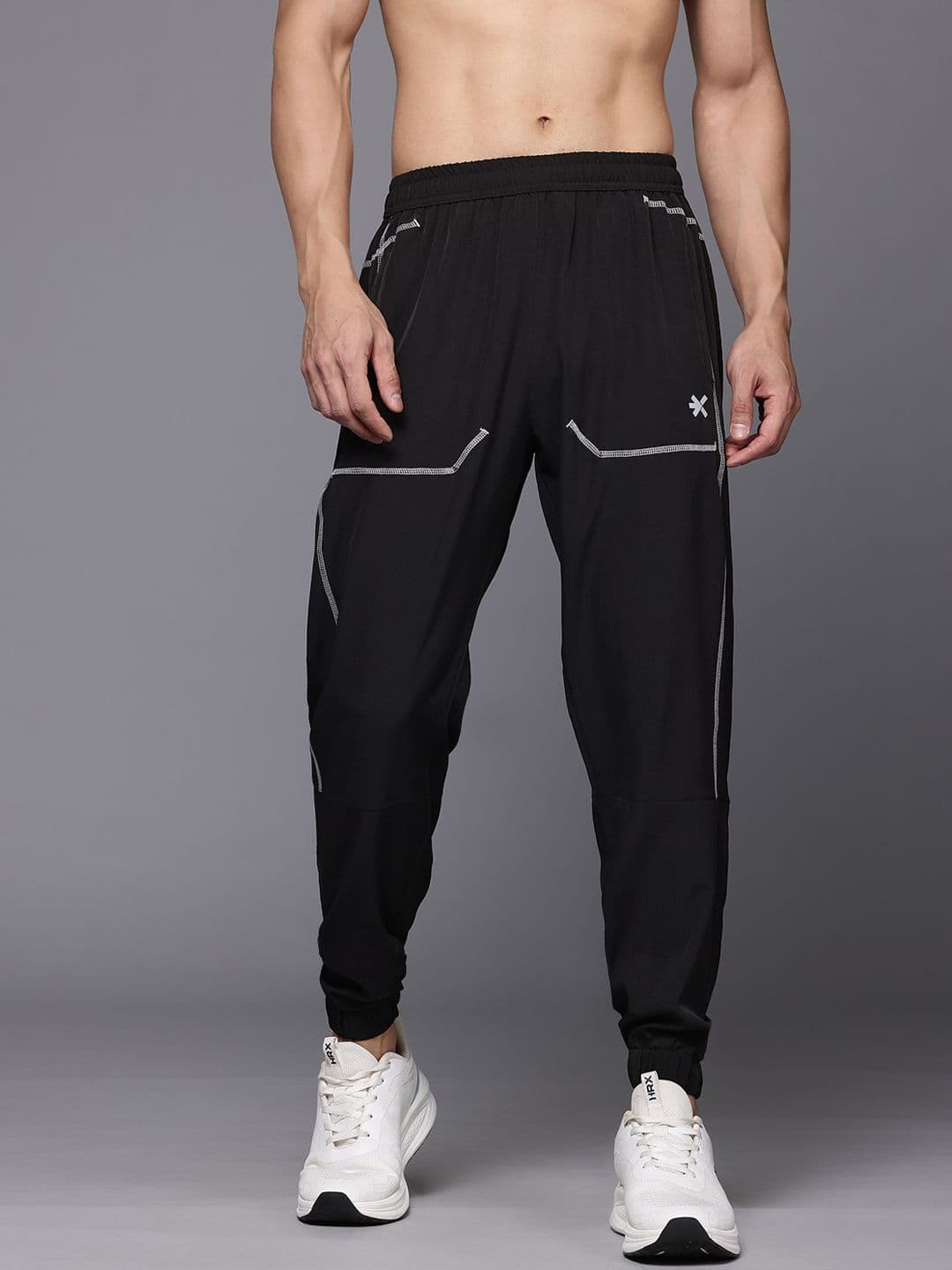 HRX by Hrithik Roshan Men Mid-Rise Training Joggers with Reflective Stripes - view 1