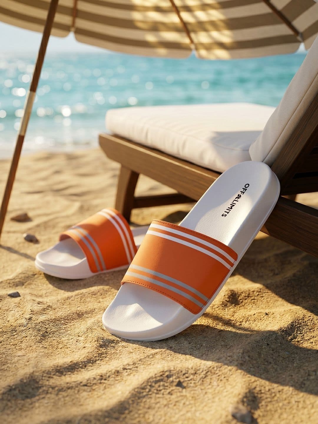OFF LIMITS Men Striped Sliders - view 1