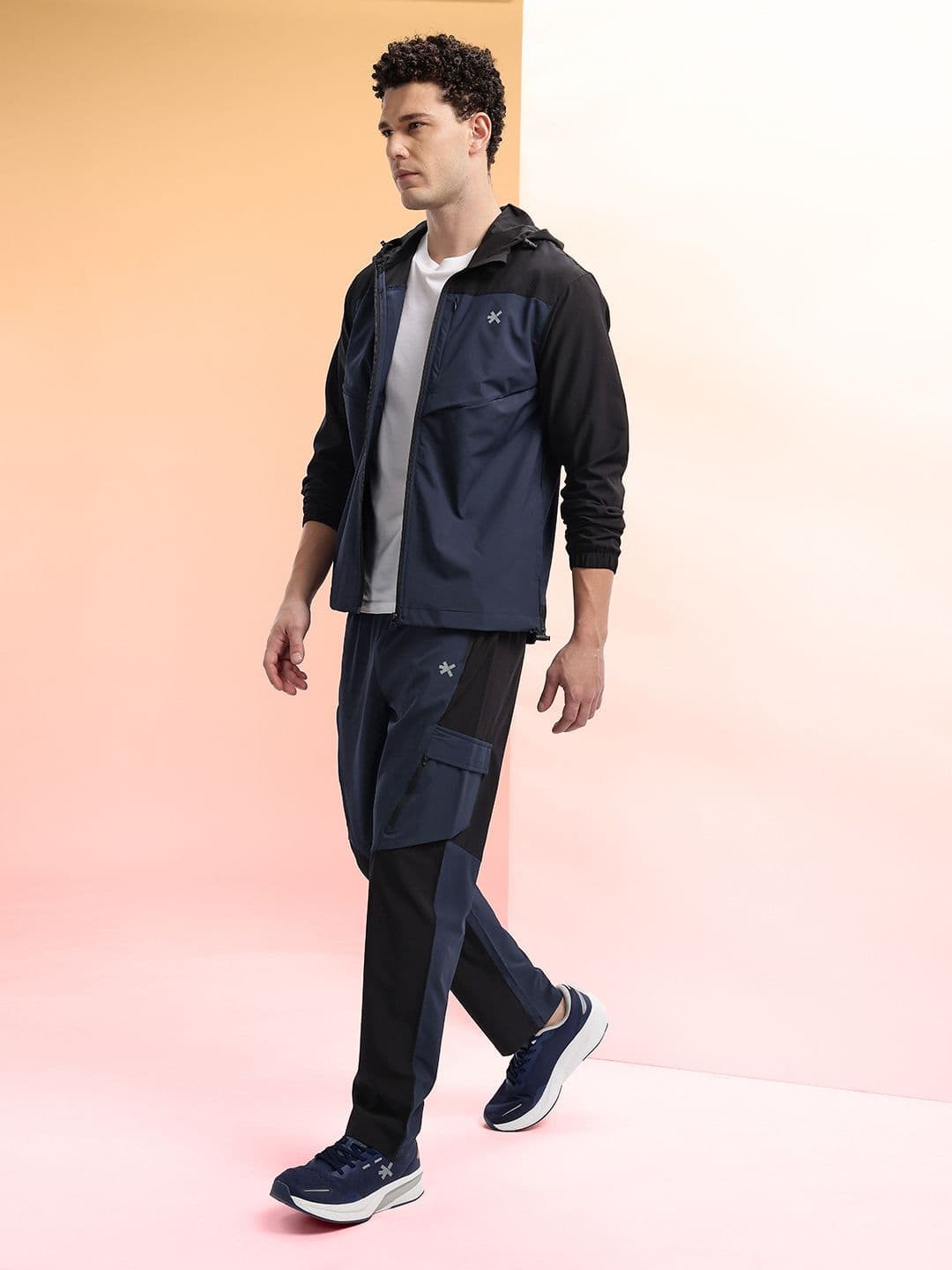 HRX by Hrithik Roshan Colourblocked Rapid-Dry Running Tracksuit with Reflective Elements - view 1