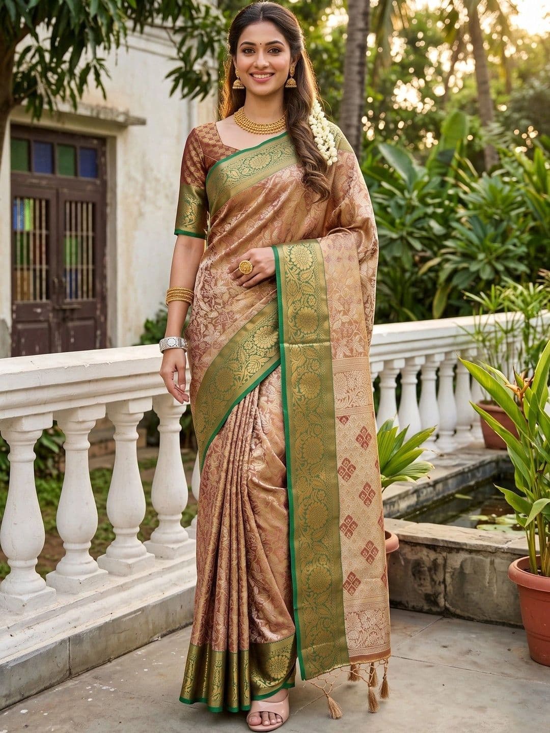 MIMOSA Woven Design Zari Art Silk Designer Kanjeevaram Saree - view 1