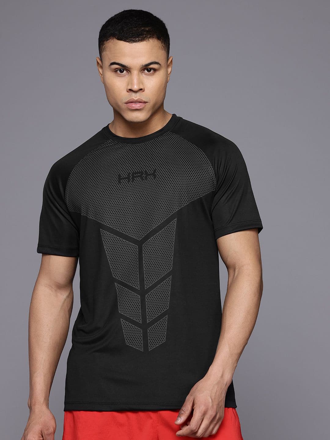 HRX by Hrithik Roshan Printed Rapid-Dry Training T-shirt - view 1