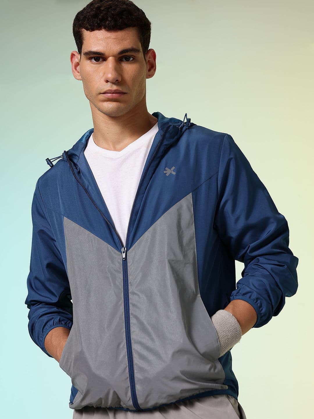 HRX by Hrithik Roshan Colourblocked Hooded Running Sporty Jacket - view 1