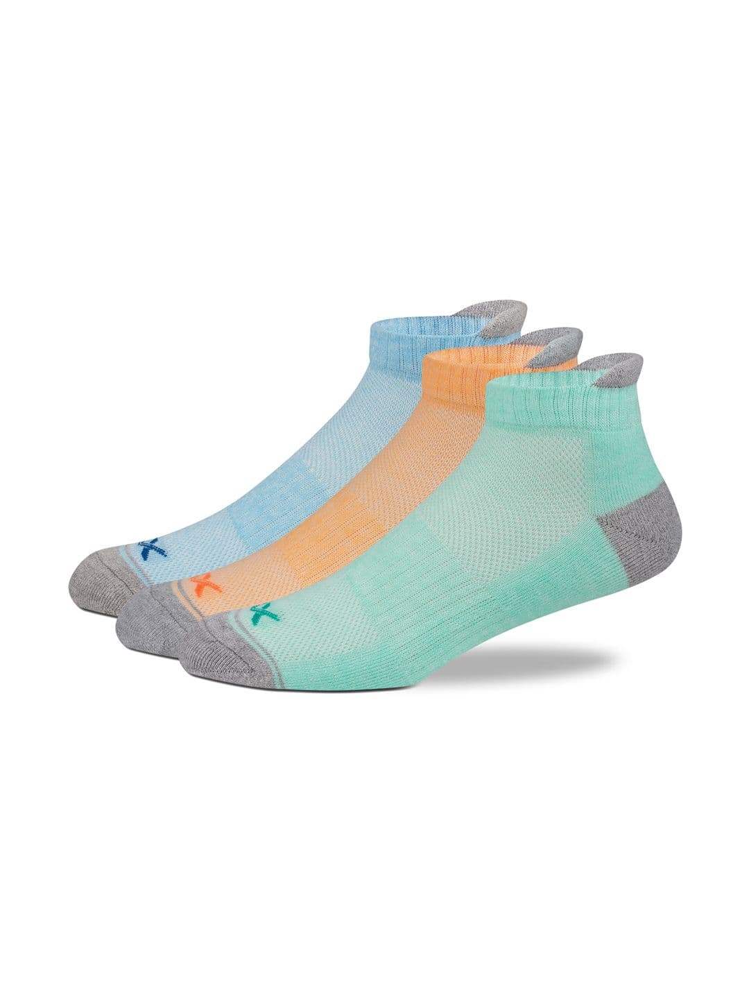 HRX by Hrithik Roshan Men Pack Of 3 Grey Brand Logo Printed Ankle Length Socks - view 1