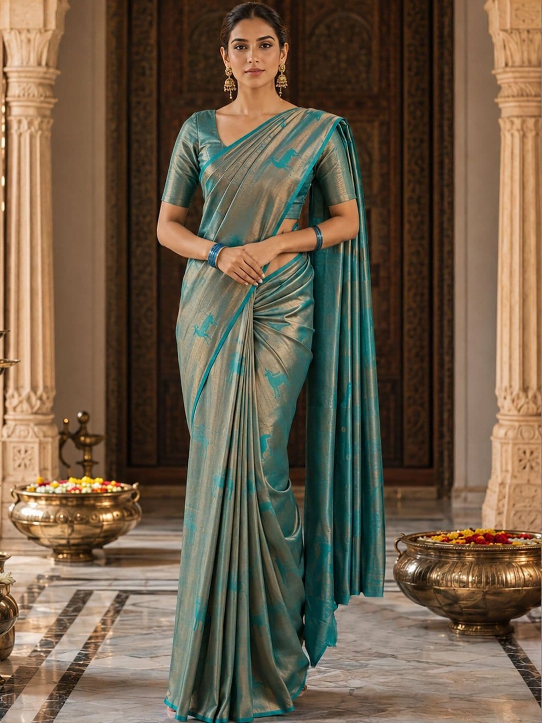 Moda Rapido Woven Design Zari Silk Blend Designer Banarasi Saree - view 1