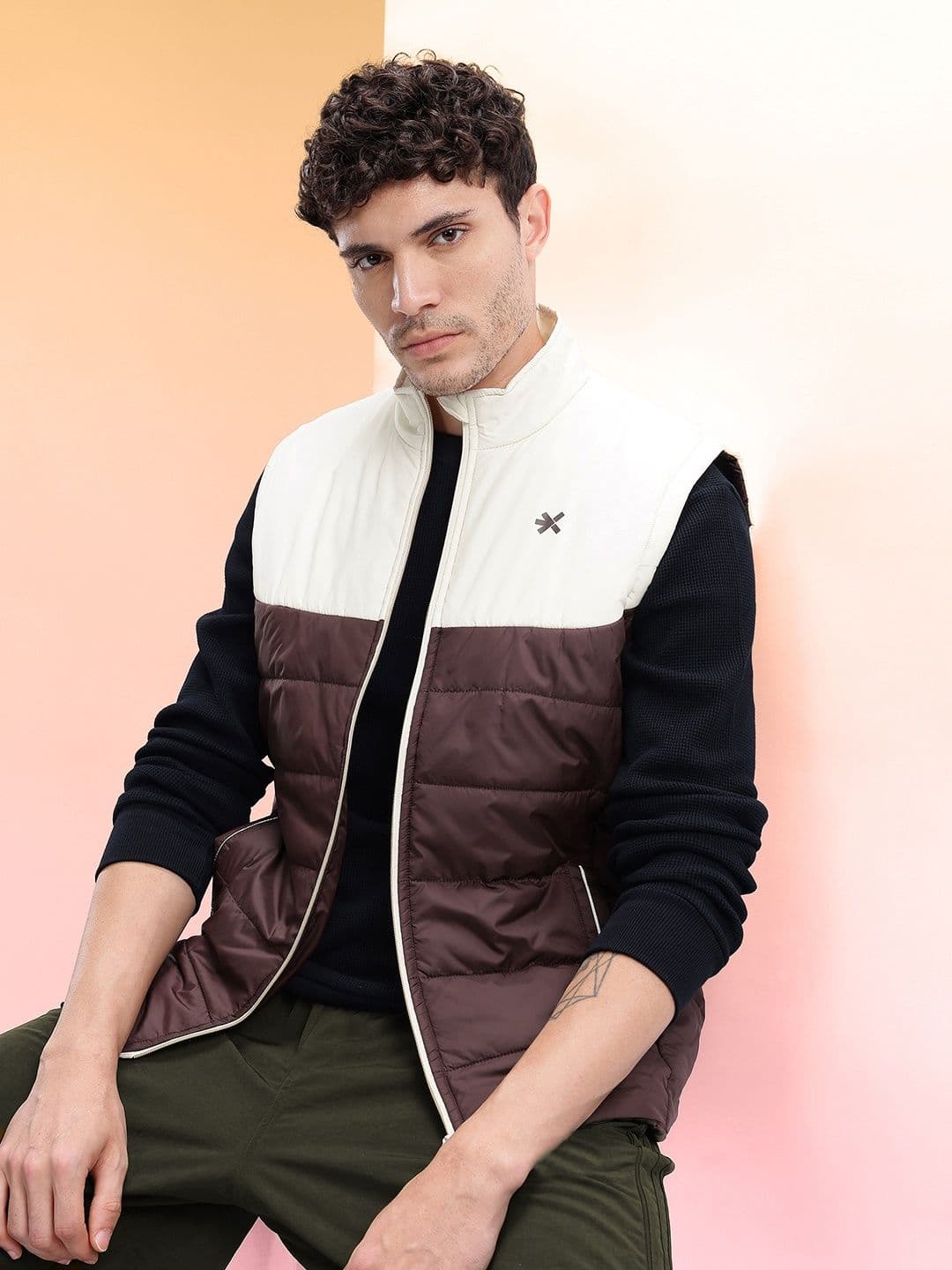 HRX by Hrithik Roshan Mock Collar Colourblocked Gilet - view 1