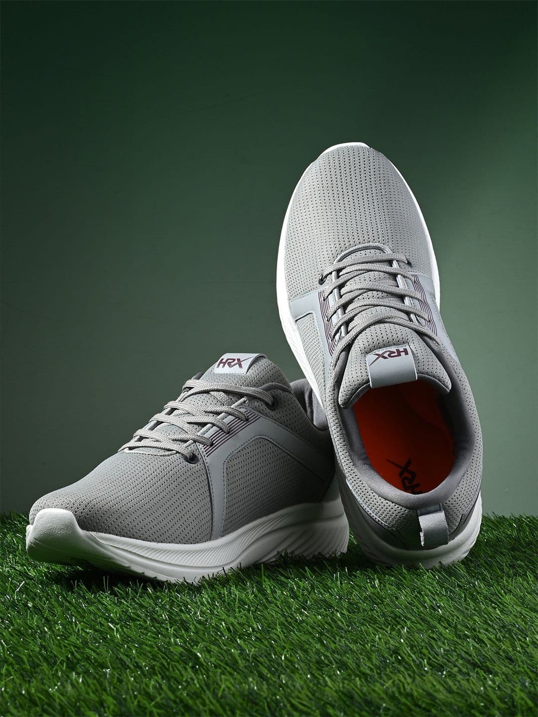 HRX by Hrithik Roshan Men Grey & White Memory Foam Mesh Running Shoes - view 1