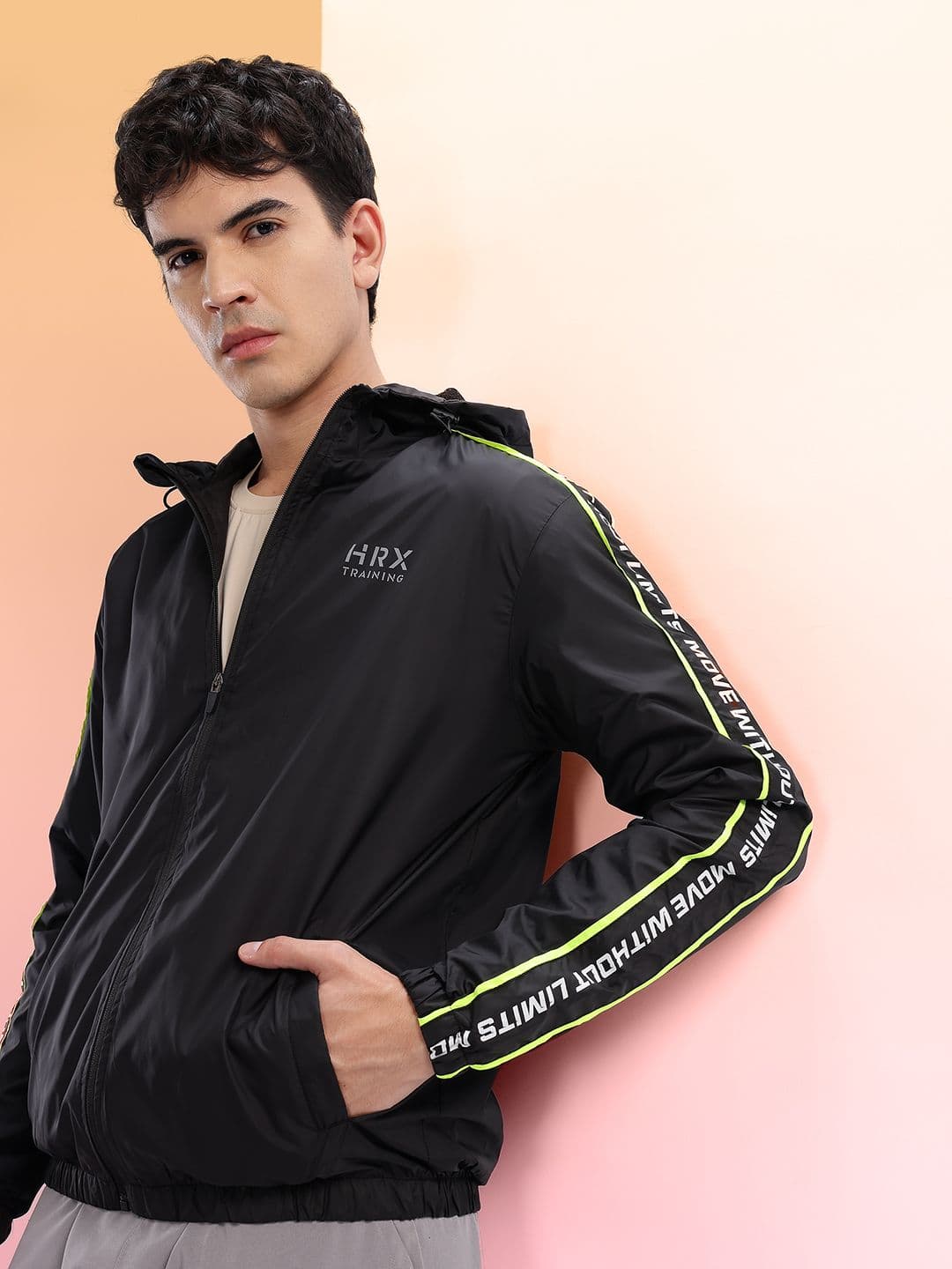 HRX by Hrithik Roshan Hooded Printed Training Jacket - view 1