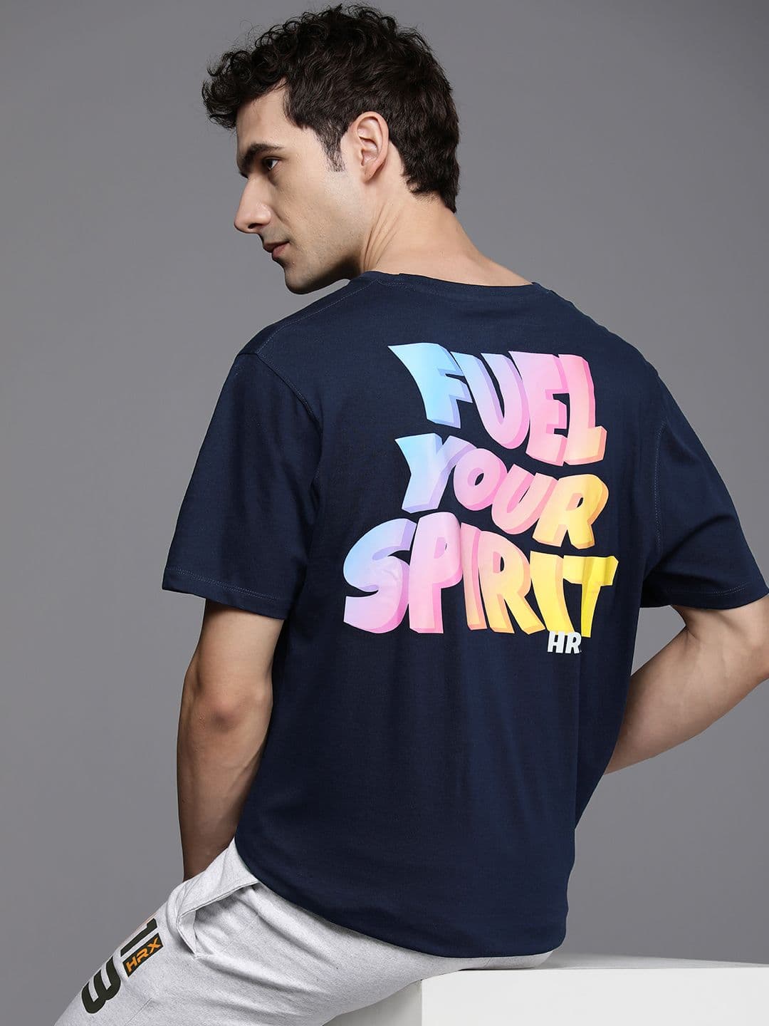 HRX by Hrithik Roshan Men Typography Printed Bio Finish Oversized T-shirt - view 1