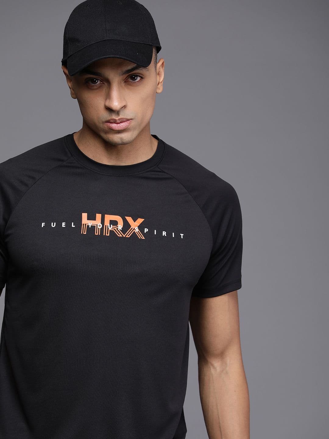 HRX by Hrithik Roshan Men Brand Logo Printed Badminton Rapid-Dry T-shirt - view 1