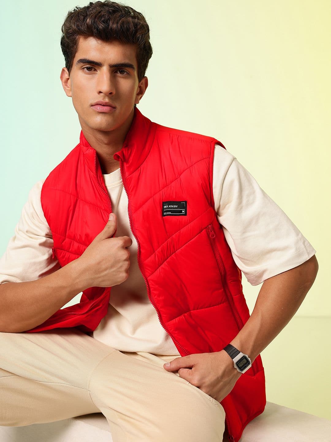 HRX by Hrithik Roshan Mock Collar Sleeveless Padded Jacket - view 1