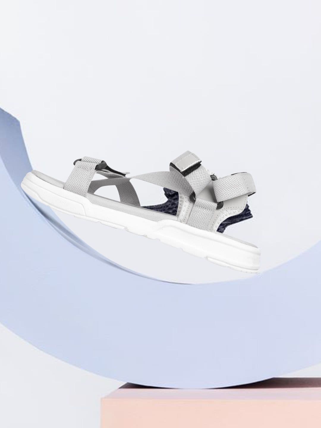 HRX by Hrithik Roshan Men Grey Solid Hook & Loop Athleisure Sandal - view 1